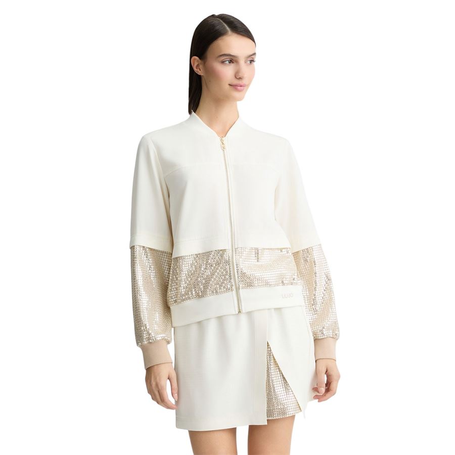 Felpa con zip intera da donna con paillettes Liu Jo | TA5260TS423M9185